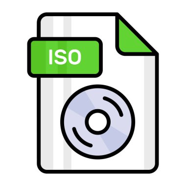 An amazing vector icon of ISO file, editable design
