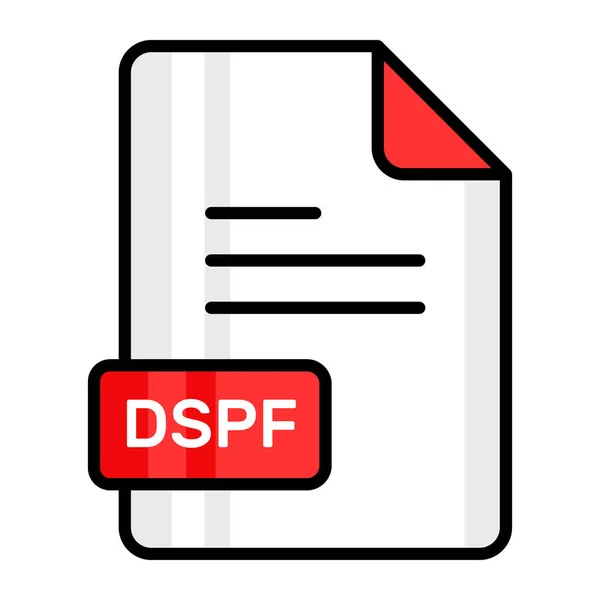 Una Straordinaria Icona Vettoriale Del File Dspf Design Modificabile — Vettoriale Stock