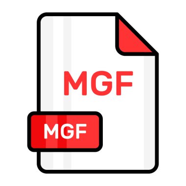 An amazing vector icon of MGF file, editable design