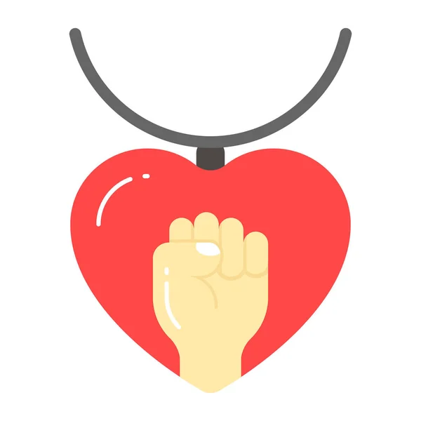 Vector Icon Heart Necklace Modern Trendy Style — Stock Vector