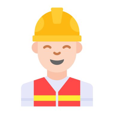 Kask ve ceket giyen bir postacı inşaat işçisi vektörü