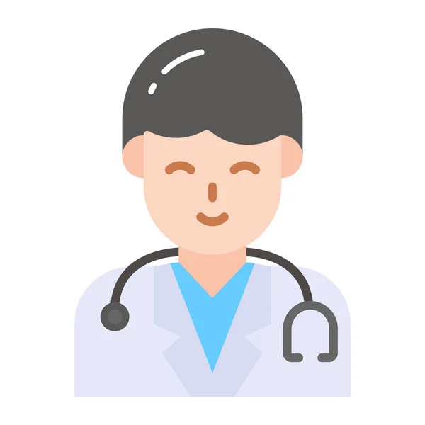 Médico Masculino Profissional Trabalhador Avatar Ícone Premium — Vetor de Stock