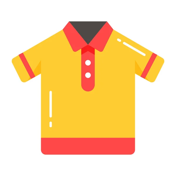 Casual Poloshirt Design Hemd Mit Kurzen Ärmeln Und Kragen — Stockvektor