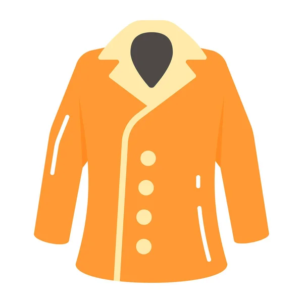Dlouhý Outfit Pro Zimní Potah Upravitelná Ikona Kabátu — Stockový vektor