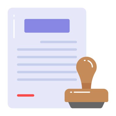 Yasal belge vektörünün pul kavramına sahip kağıt