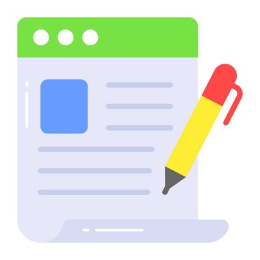 Web sitesi düzenleme web sayfası ve kalem vektörü