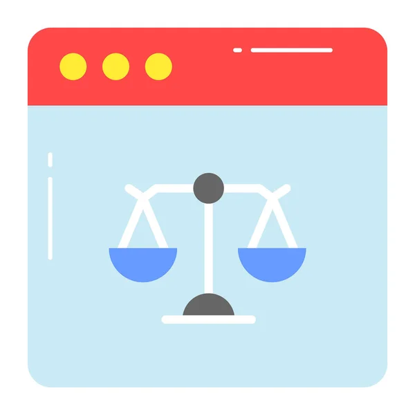 Web Page Having Balance Scale Denoting Concept Online Court — Stock Vector