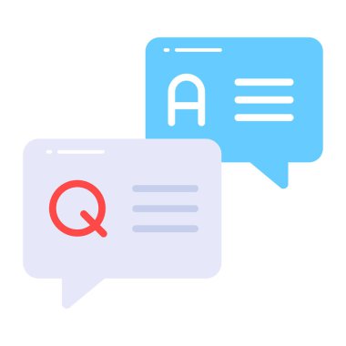 Soru ve cevap sohbet baloncukları vektörü düzenlenebilir biçim, premium simgesi