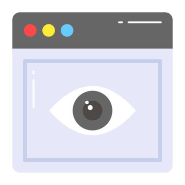 Web sayfası görünürlük vektörü kavramını gösteren göz, kullanması kolay simge