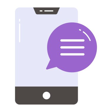 Mobil, vektör tasarımlı mobil sohbet baloncuğu modern tarzda