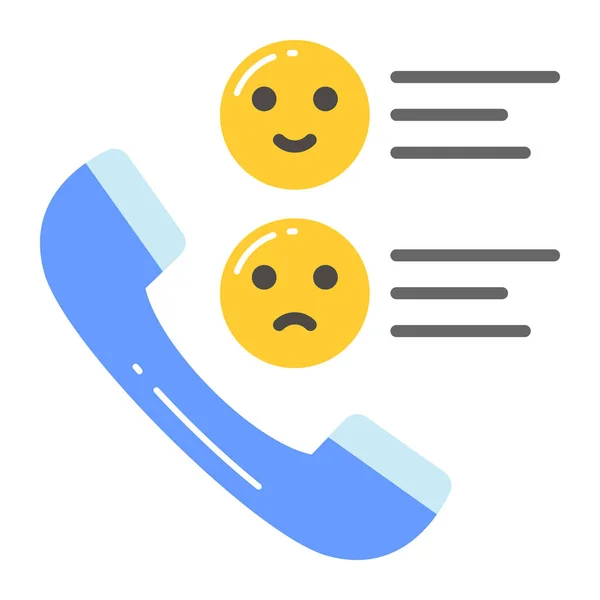 Récepteur Téléphonique Avec Emojis Montrant Concept Vecteur Sondage Appel Téléphonique — Image vectorielle