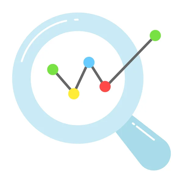 Stock vector Growing chart with magnifier, concept of data data analytics