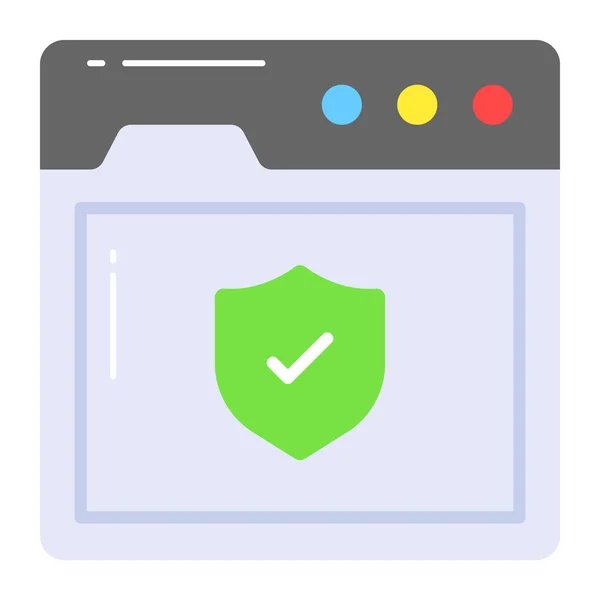 Página Web Con Escudo Protección Icono Seguridad Del Sitio Web — Archivo Imágenes Vectoriales