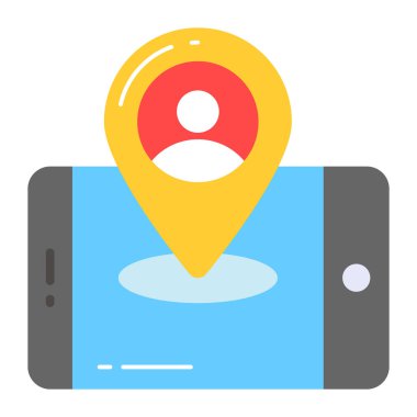 Mobil konumlu kullanıcı, düzenlenebilir biçimdeki kullanıcı konumu vektörü