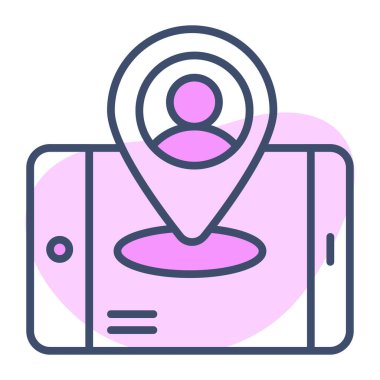 Mobil konumlu kullanıcı, düzenlenebilir biçimdeki kullanıcı konumu vektörü