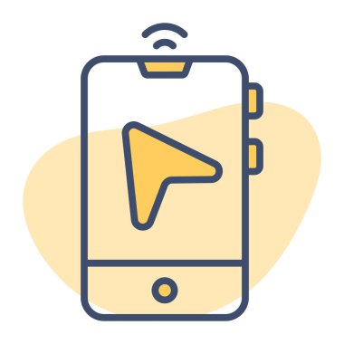 Mobil konum belirleme vektörünün içinde gezinme pimi