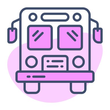 Toplu taşıma araçlarının modern vektörü, okul servisi simgesi