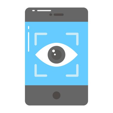 Modern tarzda göz tarama vektör tasarımı, siber güvenlik simgesi