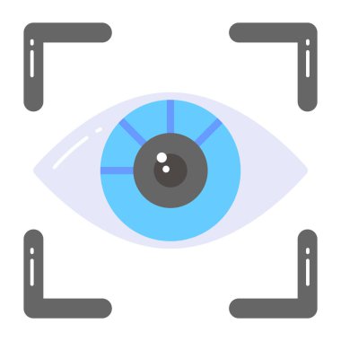 Göz kilidi ve retina tarama simgesinin şaşırtıcı vektör tasarımı