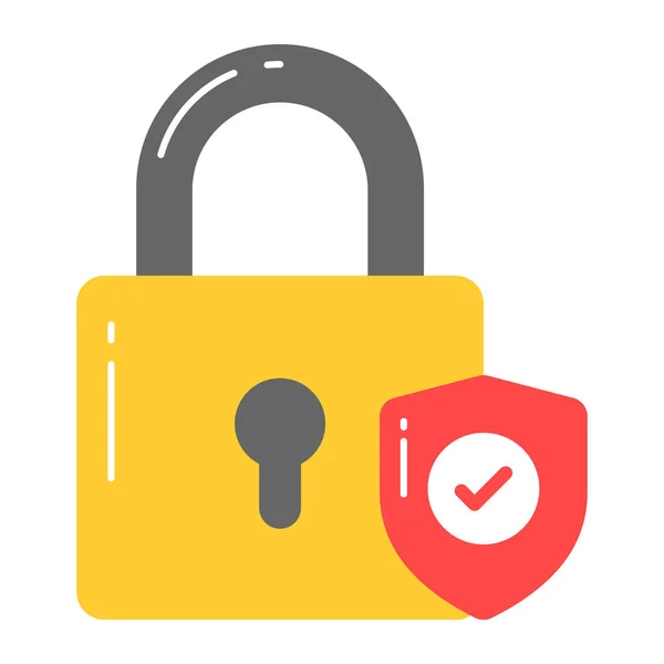 Padlock Protection Shield Vector Security Protection — Stock Vector