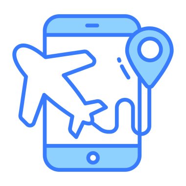 Modern ve modaya uygun uçuş rotası vektör tasarımı, premium indirme