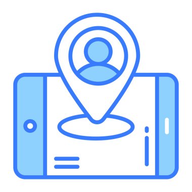 Mobil konumlu kullanıcı, düzenlenebilir biçimdeki kullanıcı konumu vektörü