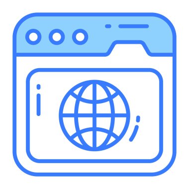 Web sayfası içindeki dünya küresi, GPS web sitesinin trend tarzı vektörü