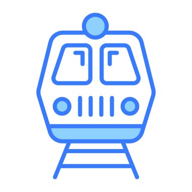 Tren raylarında tren, modern trenin vektörü.