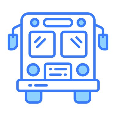 Toplu taşıma araçlarının modern vektörü, okul servisi simgesi