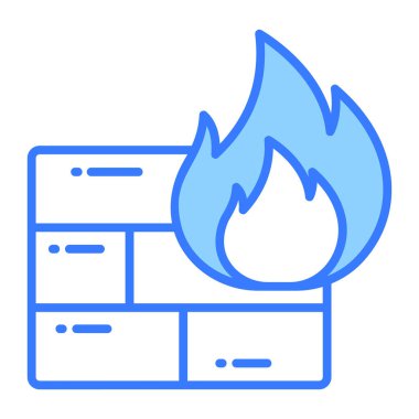 İnanılmaz bir güvenlik duvarı, internet güvenlik simgesi