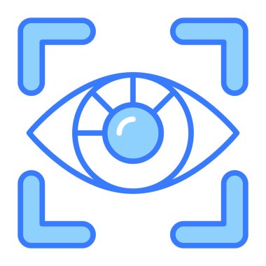 Göz kilidi ve retina tarama simgesinin şaşırtıcı vektör tasarımı