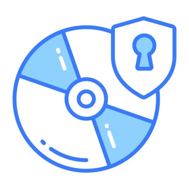 Koruma kalkanı olan küçük disk, cd güvenlik vektörü modayı takip eder