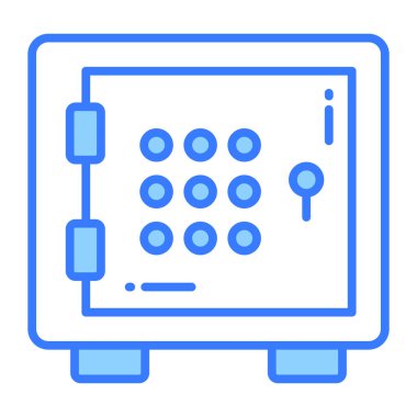 Bu güzel dijital dolap vektörünü, banka dolabının simgesini kontrol et.