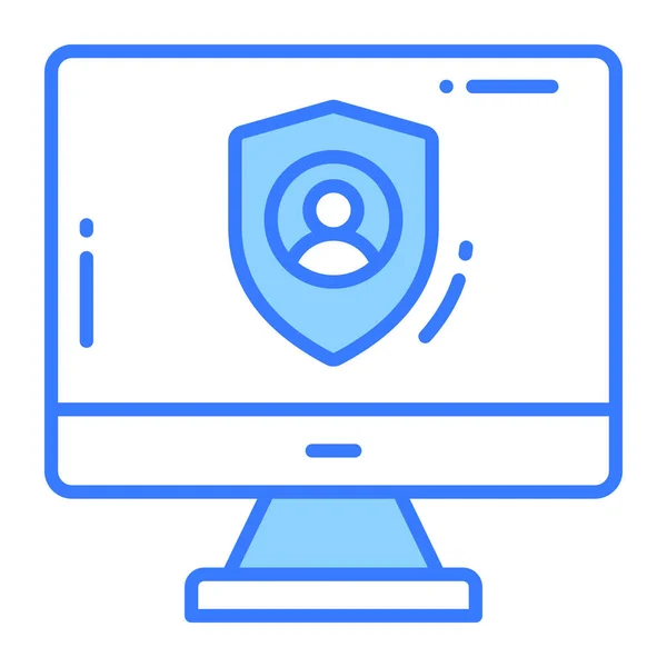 Kullanıcı Kullanıcı Profili Güvenliğinin Izleyici Vektör Tasarımına Sahip Kalkanın Içinde — Stok Vektör