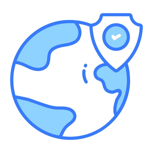Globe Mondial Avec Bouclier Sécurité Conception Vectorielle Sécurité Mondiale — Image vectorielle