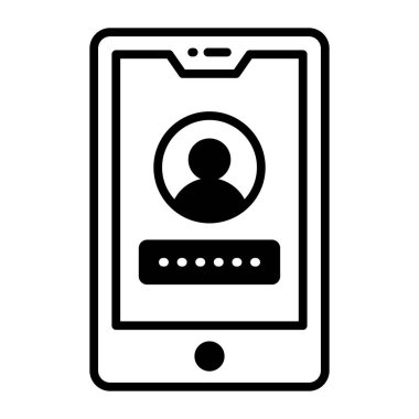 Modern biçimdeki kullanıcı hesabı parola vektör tasarımı, düzenlenebilir simge