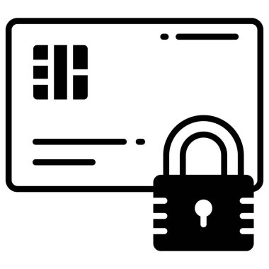 ATM kartı ile asma kilit, kart güvenliğinin vektör tasarımı modern tarzda