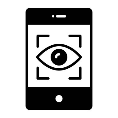 Modern tarzda göz tarama vektör tasarımı, siber güvenlik simgesi