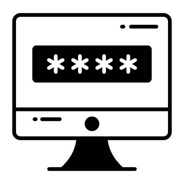 Düzenlenebilir biçimdeki parola güvenlik vektör tasarımı, simgeyi kullanması kolay