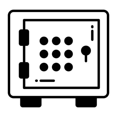 Bu güzel dijital dolap vektörünü, banka dolabının simgesini kontrol et.