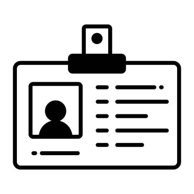 Çalışanların kimlik kartı vektör tasarımı, kullanıcı tanımlama simgesi