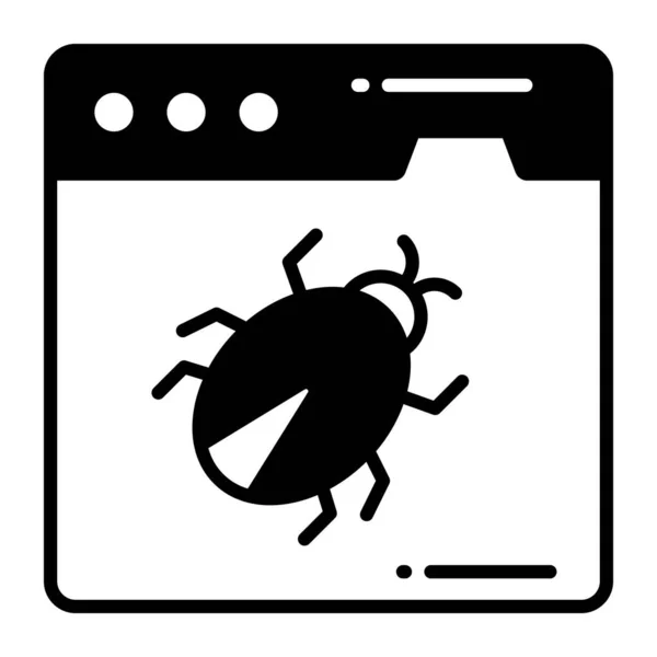 Bug Webpage Showing Concept Vector Malicious Website — Stock Vector