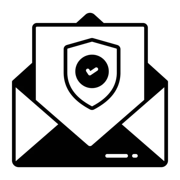 Biztonsági Pajzs Mail Vektor Design Mail Védelem Szerkeszthető Ikon — Stock Vector