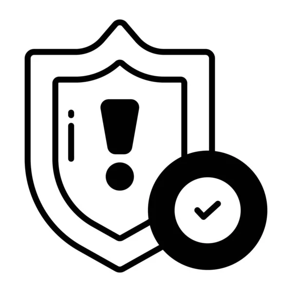 Ponto Exclamação Escudo Com Marca Mostrando Vetor Segurança Verificada —  Vetores de Stock