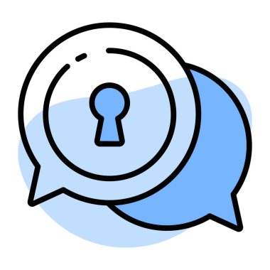 Modern biçimde şifrelenmiş sohbet vektör tasarımı, premium simgesi