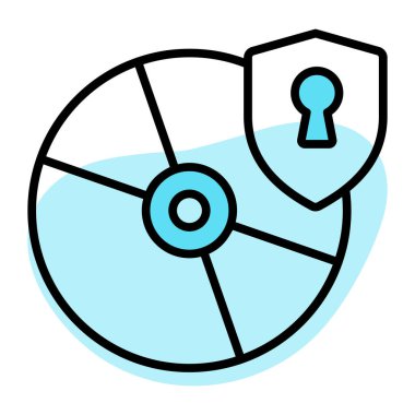 Koruma kalkanı olan küçük disk, cd güvenlik vektörü modayı takip eder