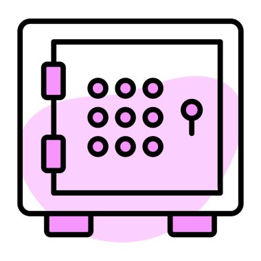 Bu güzel dijital dolap vektörünü, banka dolabının simgesini kontrol et.