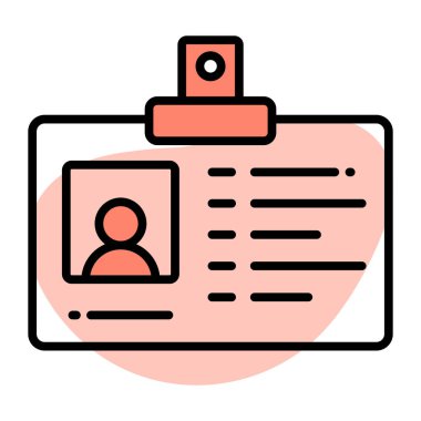 Çalışanların kimlik kartı vektör tasarımı, kullanıcı tanımlama simgesi