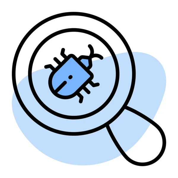 Bug Magnifier Depicting Vector Virus Scanning Editable Design — Stock Vector