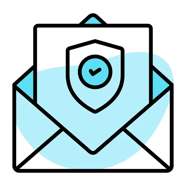 Tarcza Bezpieczeństwa Wektorem Poczty Konstrukcja Ochrony Poczty Mail Ikona Edytowalna — Wektor stockowy